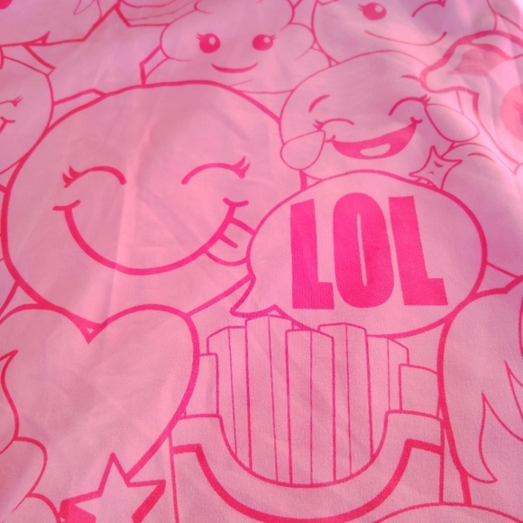 Girl's Justice Pink Emoji Twin Flat Bed Sheet LOL Unicorn Puppy Dog Smile Faces - Picture 7 of 10
